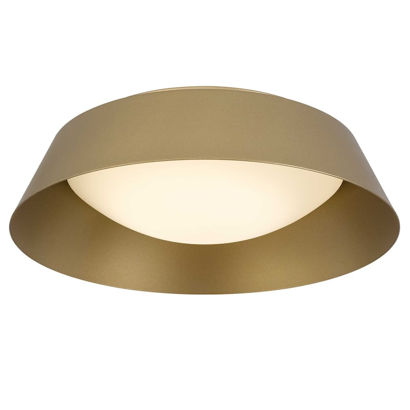 15 Inch LED Flush Mount Light Etched Glass Shade 35W 1350 Lumens