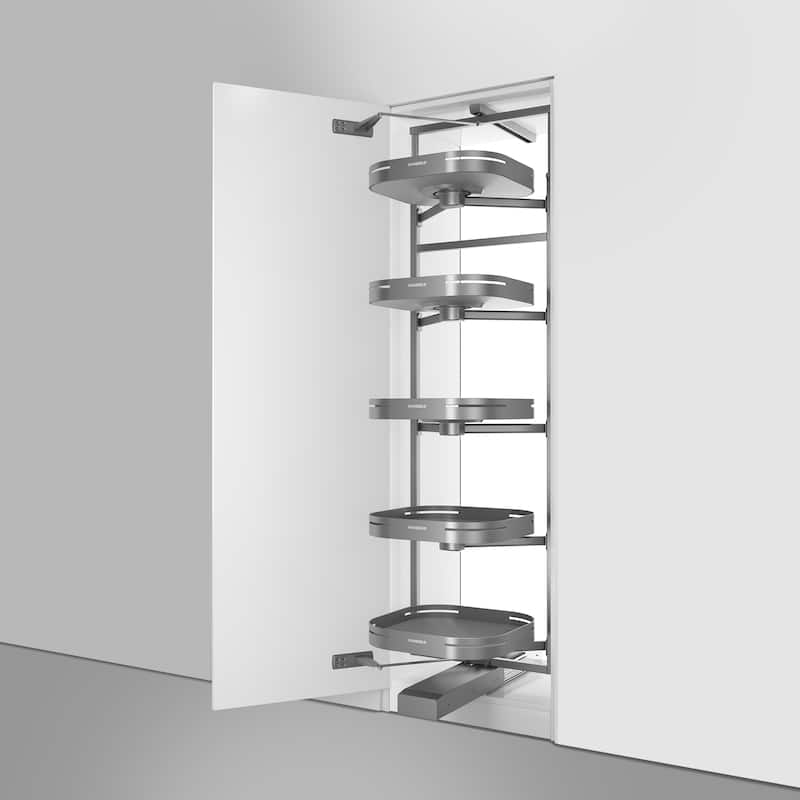 HIGOLD Tourbillon Adjustable 6-Shelf Pull-Out Basket for Tall Cabinet, 360 Degree Rotating Designed - For 23.6" W Cabinet