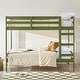 preview thumbnail 10 of 12, Transitional Style Modern Simple Solid Wood Twin Over Twin Bunk Bed,