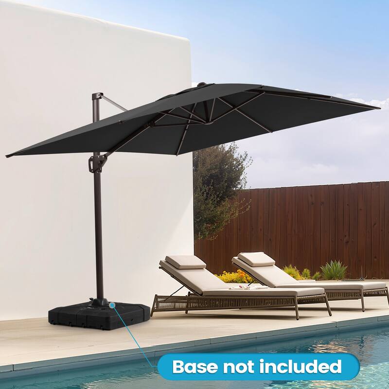 11 x 9 FT Rectangle Outdoor Premium Patio Cantilever Offset Umbrella