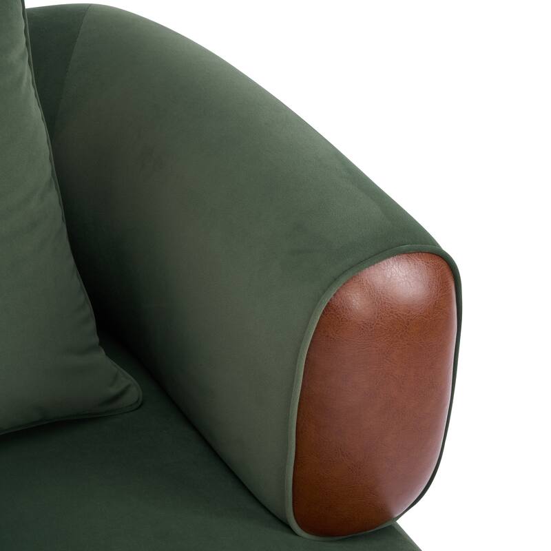 Christopher Knight Home Elyndor Velvet and PU Lounge Chair with Wrap-Around Backrest
