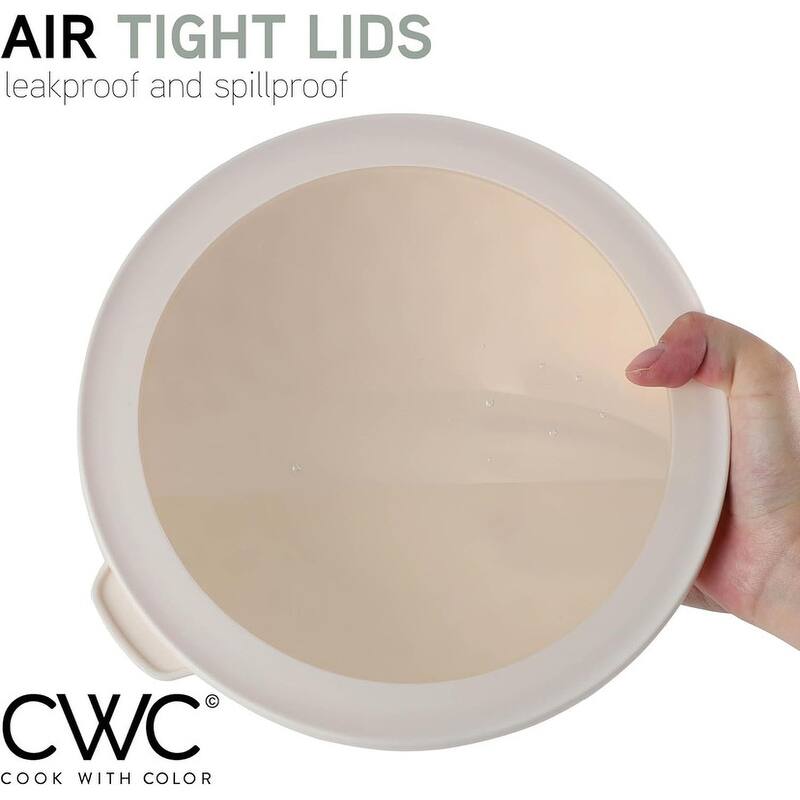 COOK WITH COLOR Mixing Bowls with Lids 12 Piece Plastic Nesting Bowls Set includes 6 Prep Bowls and 6 Lids Diamond Design