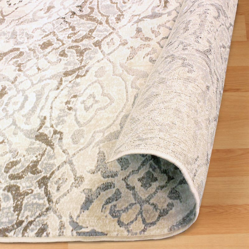 Superior Modern Oriental Damask Polypropylene Indoor Area Rug