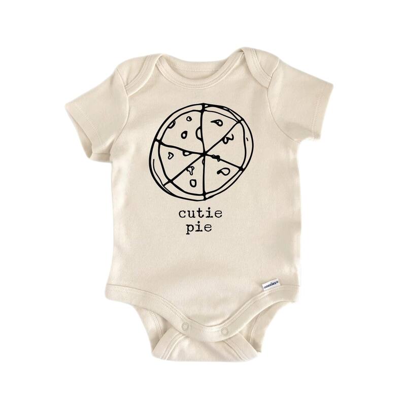 Pizza Pie Italian Slice - Baby Boy Girl Clothes Infant Bodysuit Funny Cute Newborn - White - Newborn