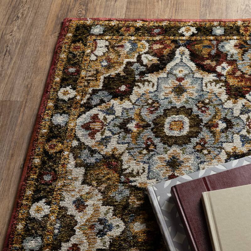 Style Haven Adalynn Traditional Panel Medallions Red/ Multi Area Rug