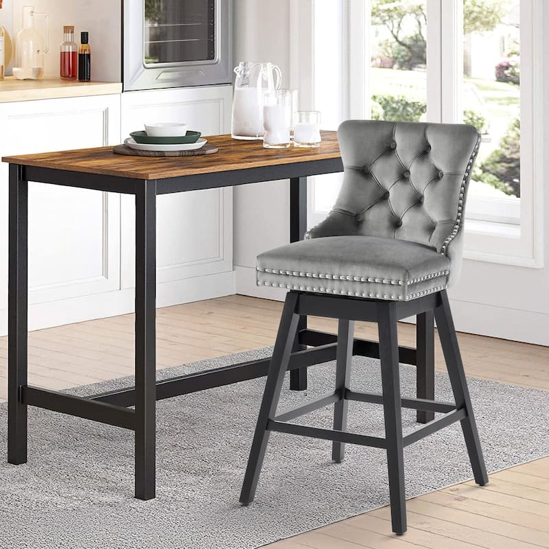 26"/29" Velvet Swivel Counter and Bar Height Stools (Set of 1/2/3/4)