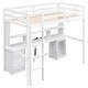 preview thumbnail 24 of 23, Wood Loft Bed with Multi-Storage Desk, Charging Station, LED Light, and Tray