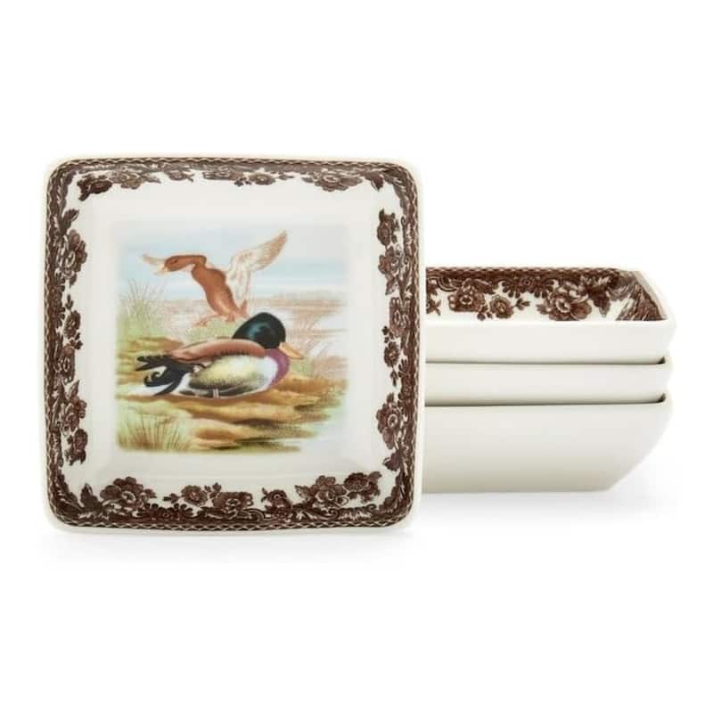 Spode Woodland Set of 4 Square Dishes - 3x3
