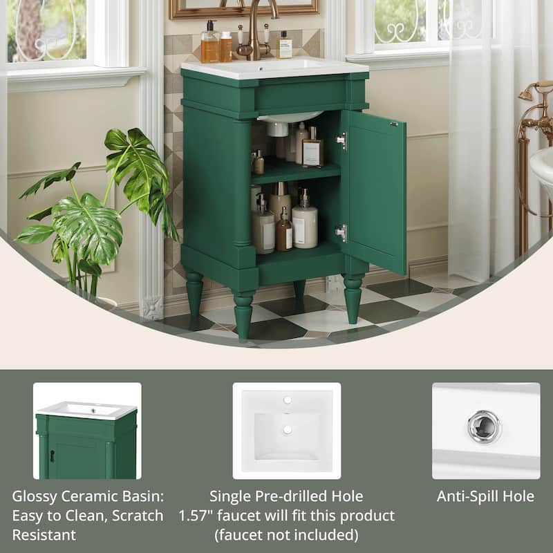 18-Inch Modern Bathroom Vanity with Sink