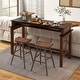 preview thumbnail 4 of 9, Costway Bar Table with Power Outlets Counter Height Table with Storage - See Details