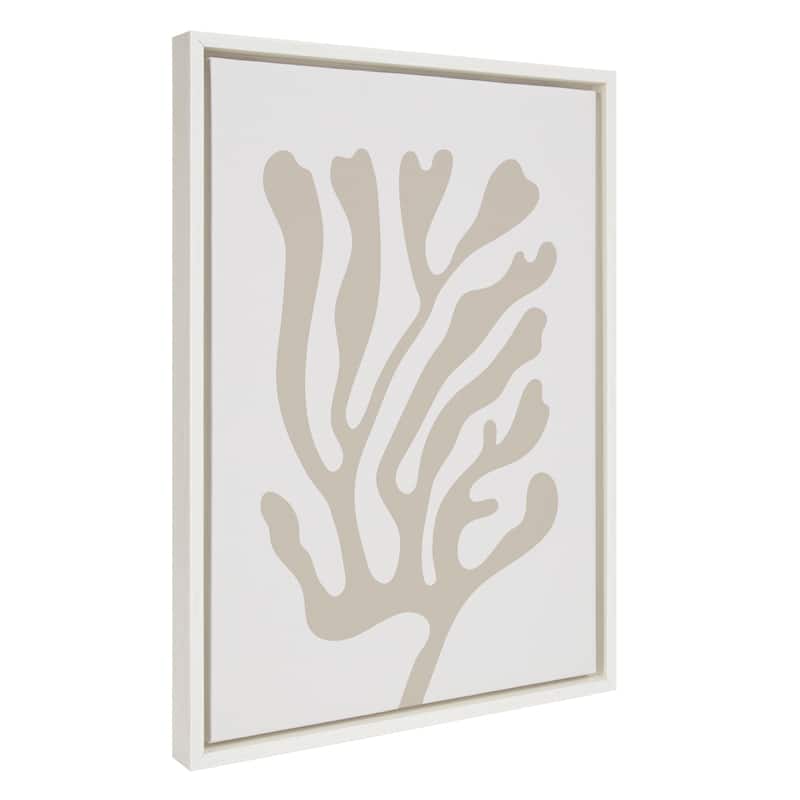 Kate and Laurel Coral Coastal Beige Canvas by Creative Bunch Studio - 18x24