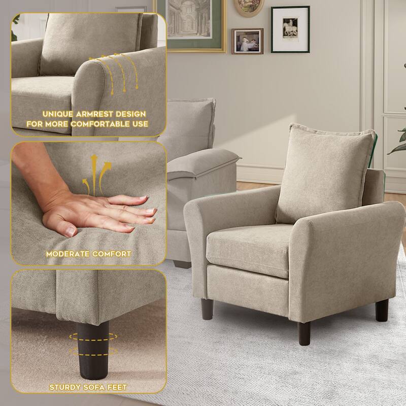 82.28" L Shaped 3 Pieces Living Room Sets