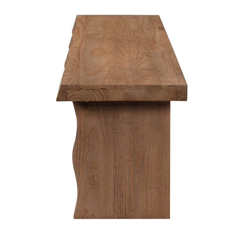 Christopher Knight Home - Nordic Rustic Pine Wood Dining Bench with Sculpted Legs