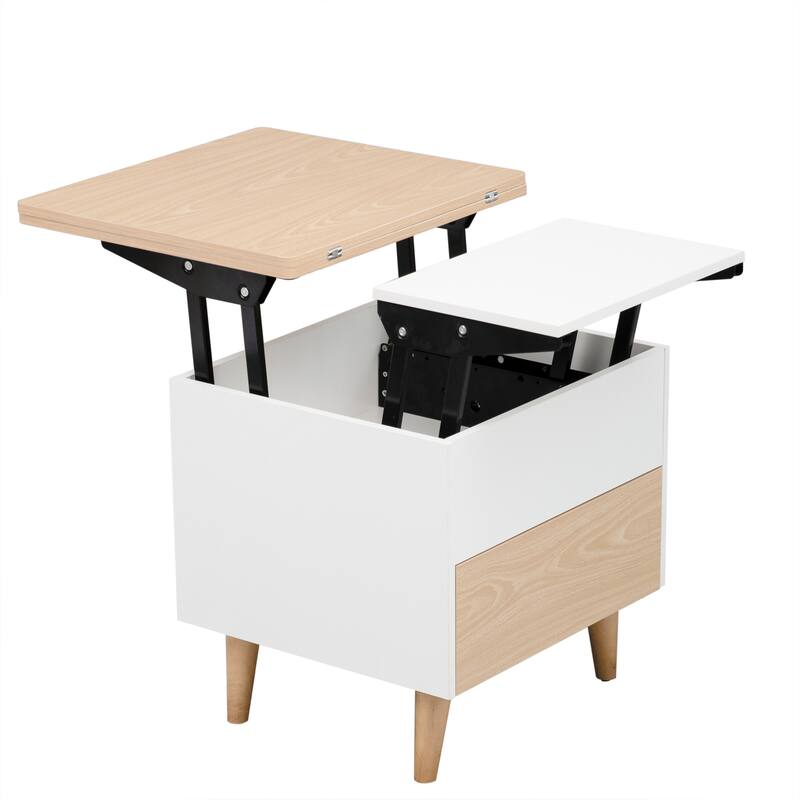 Multifunctional Coffee Table Extendable with Storage & Lift Top On