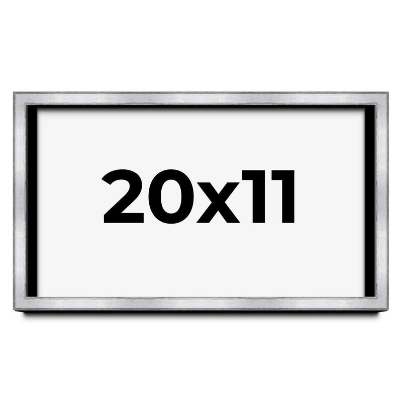 20x11 Shadow Box Frame Silver | 1.375 Inches Deep Real Wood
