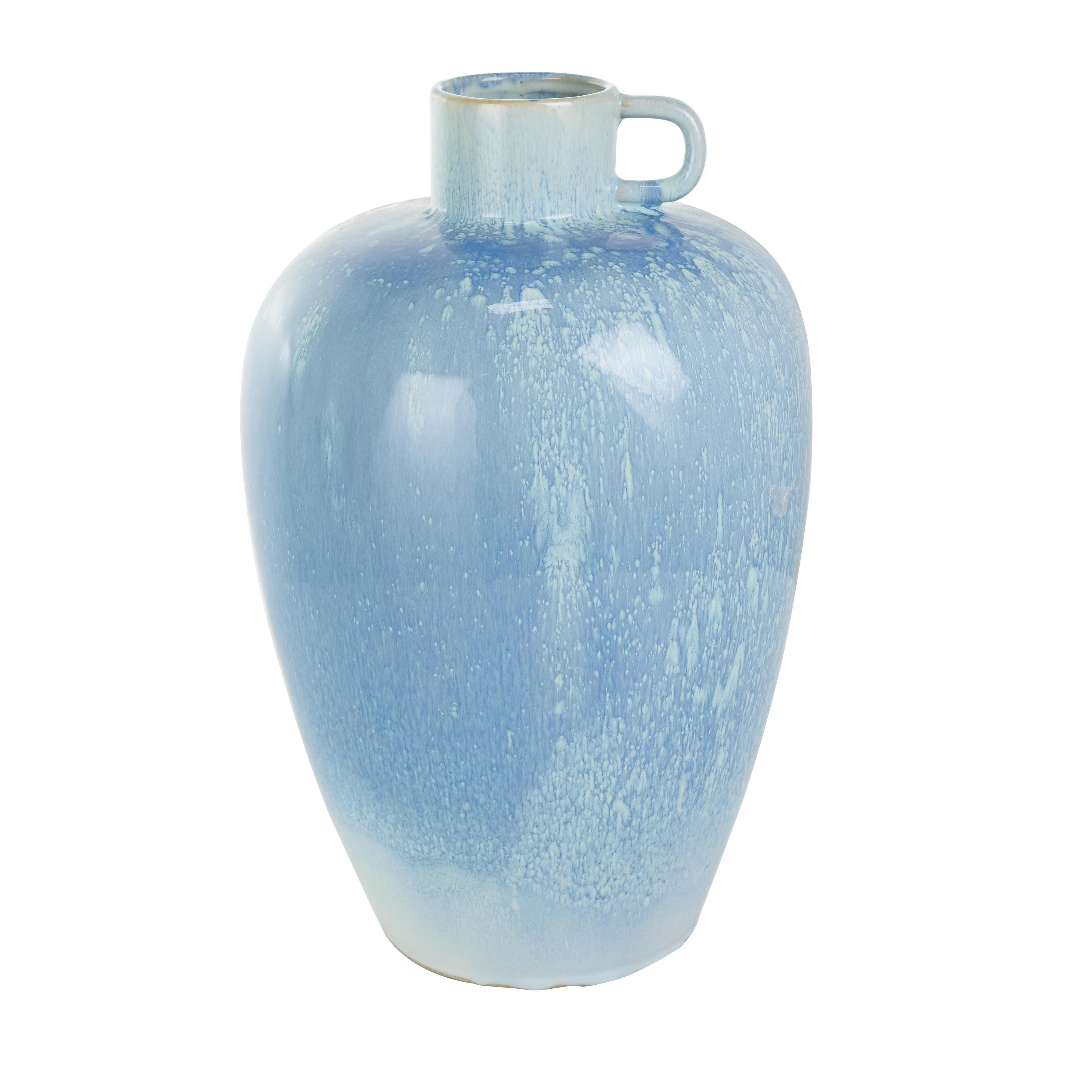 Ceramic Ombre Decorative Vase with Unique Texturing - Blue - Roche River Decor