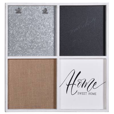 Multi-Functional Wall Memo Board - Chalkboard, Corkboard And Galvanized Metal For Organization