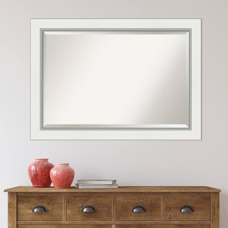 Beveled Wall Mirror - Eva Black Silver Frame