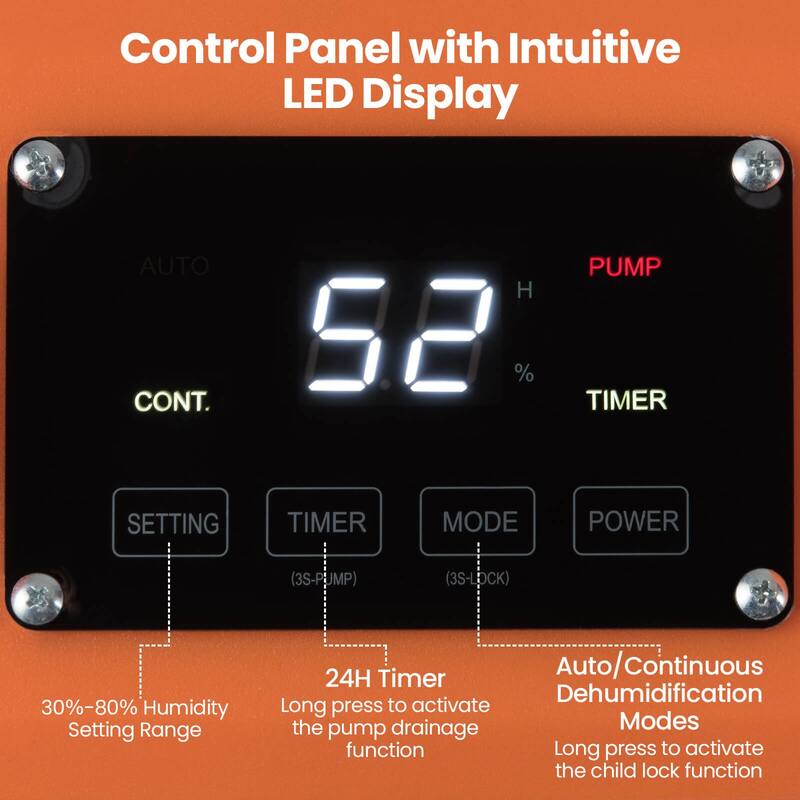 Costway 140 Pints Commercial Dehumidifier with Pump, Drain Hose for - See Details