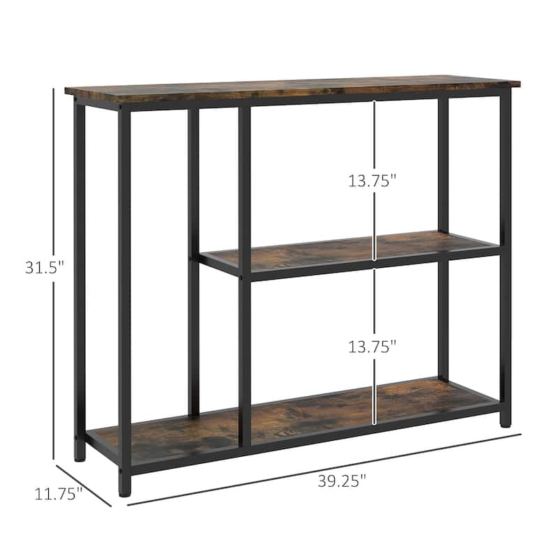 Console Table Sofa Table with Storage Shelves