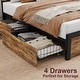preview thumbnail 7 of 15, Bed Frame with with Wood Headboard