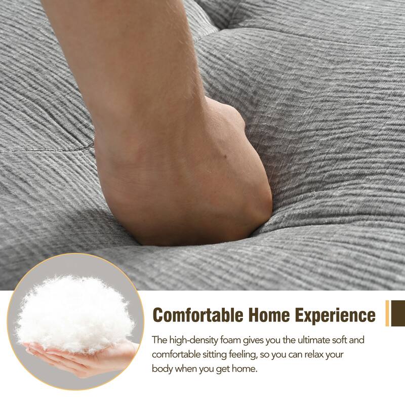 112.2" Chenille Modular L-Shaped Sofa Bed with Free Combination Design and No-Assembly Required