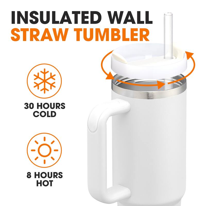 Cheer Collection Insulated Tumbler with Reusable Straw