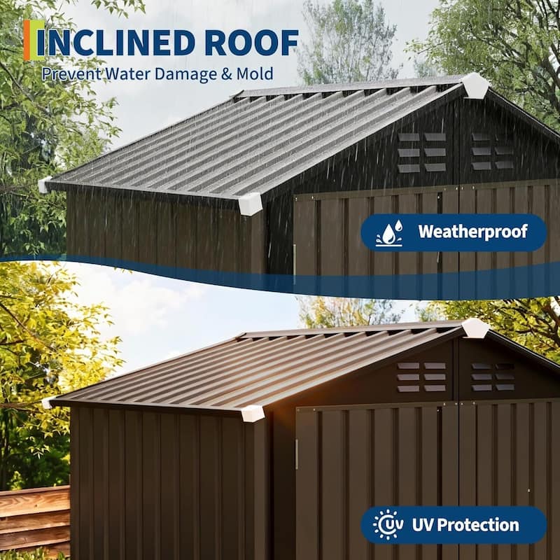 6×4FT Storage Shed Metal Tool Garden Shed for Garden, Backyard, Patio