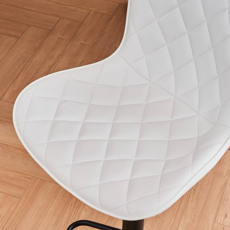 Modern Faux Leather Bar Stools Set of 2, Adjustable Height, Swivel Counter Stools