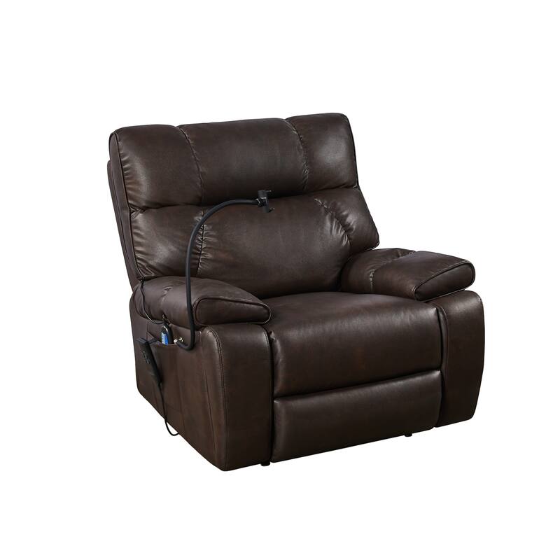 Christopher Knight Home - Power Lift Recliner Chair with Dual Motors, Massage, Heat, Cup Holders & Adjustable Phone Holder