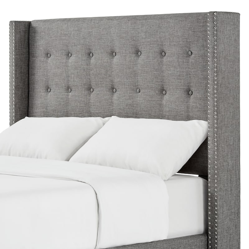 Melina Linen Tufted Wingback Headboard by iNSPIRE Q Bold