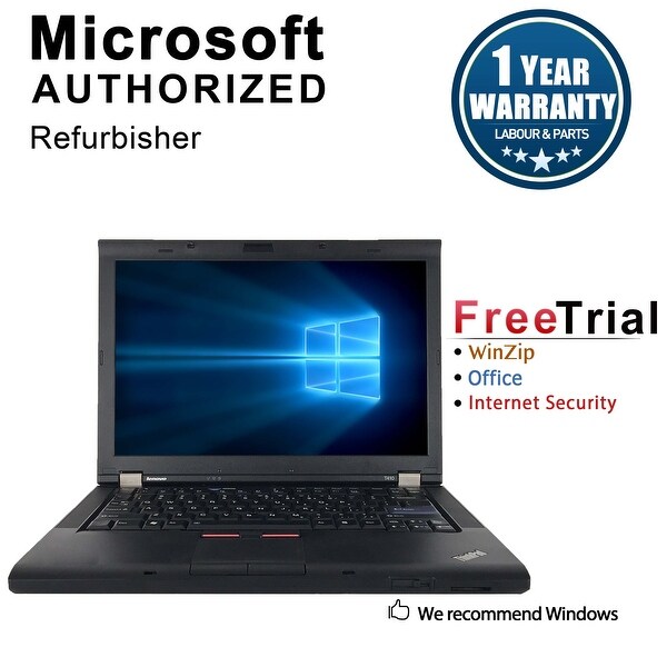 Refurbished Lenovo ThinkPad T410 14.1" Laptop Intel Core I5 520M 2.4G 4G DDR3 500G DVD Win 10 Professional 64 1 Year Warranty