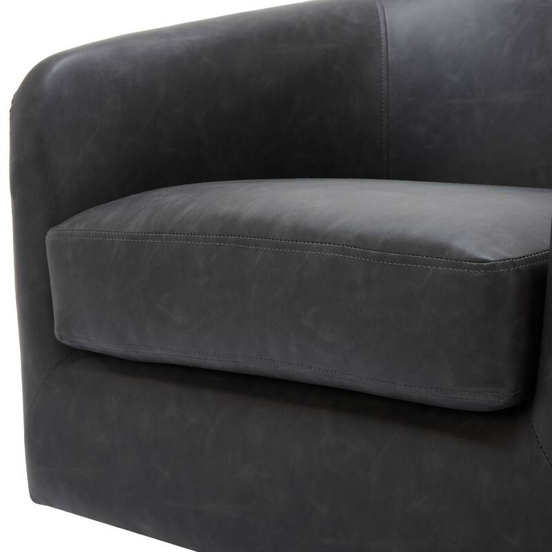 2 Set Modern Wide Round Swivel Accent Barrel Chairs