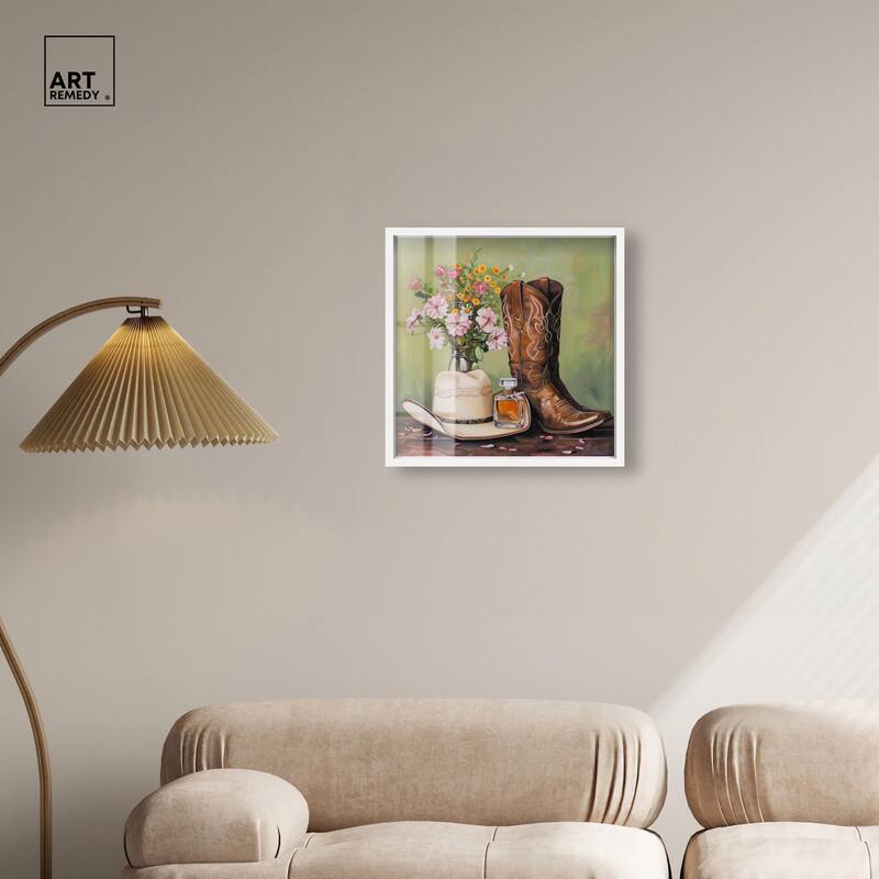 Spring Green Cowboy Necessities Shadowbox by Art Remedy
