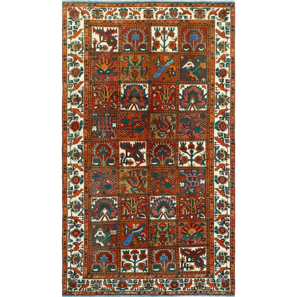 Fine Vintage Distressed Norris Red/Ivory Rug - 5'3" x 9'0"