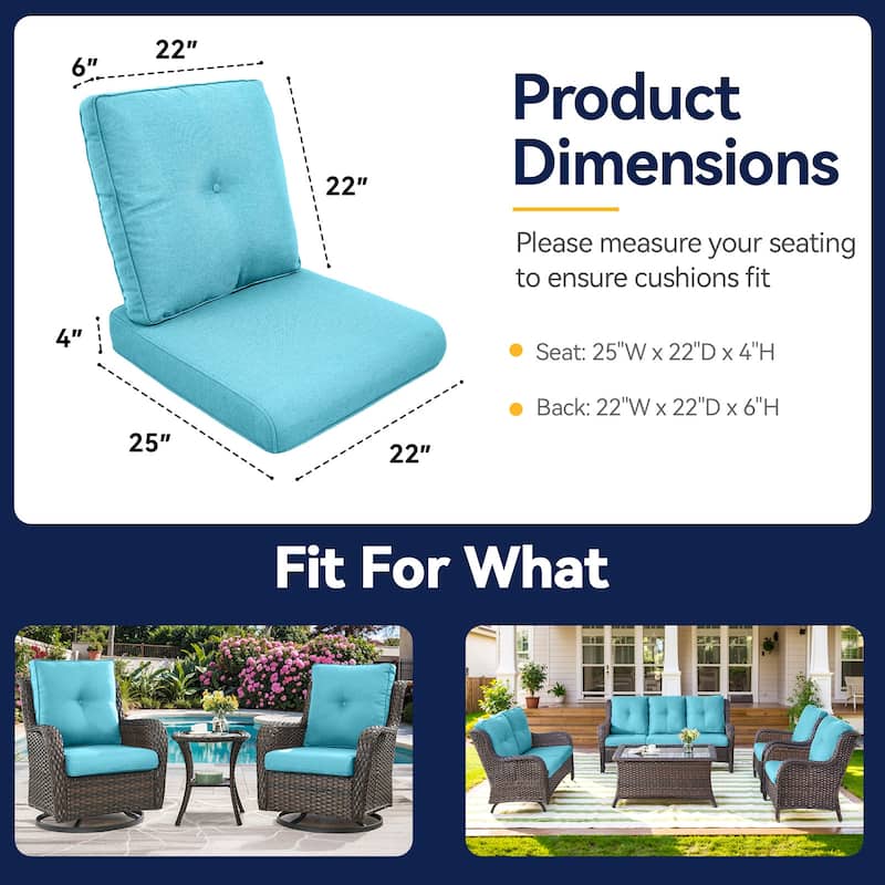 Patio Outdoor Cushions with Removable Cover
