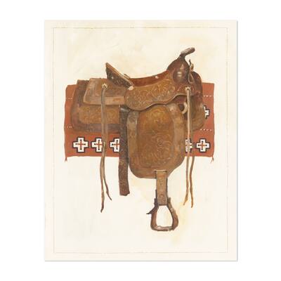 Western Saddle I Light Illustrations Aztec Dorm Art Art Print/Poster ...