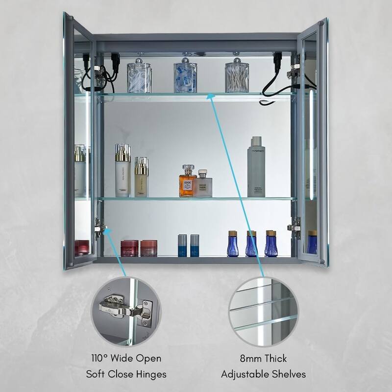 LED Lighted Bathroom Medicine Cabinet with Mirror