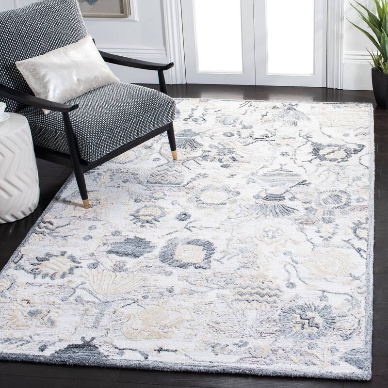 SAFAVIEH Handmade Glamour Adeliya Modern Viscose Rug - 5' x 8' - Light Brown/Grey