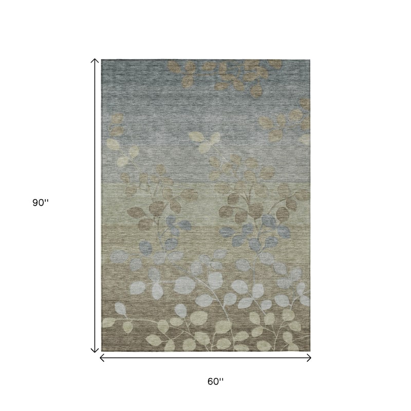 HomeRoots Floral Transitional Rectangle Outdoor Rug