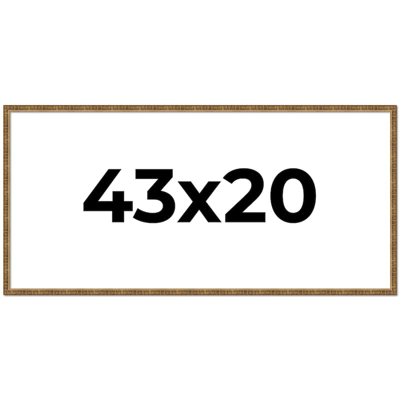 43x20 Frame Black Real Wood Picture Frame Kingsley Gold Distressed Photo Frame with UV Acrylic Foam Board Backing &