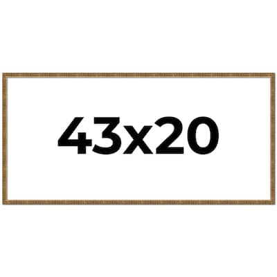 43x20 Frame Black Real Wood Picture Frame Kingsley Gold Distressed Photo Frame with UV Acrylic Foam Board Backing &