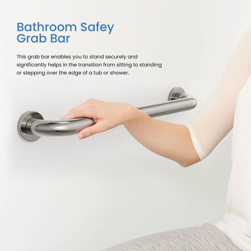 Bathroom Safety 18-Inch Length Stainless Steel Shower Grab Bar with Concealed Screws