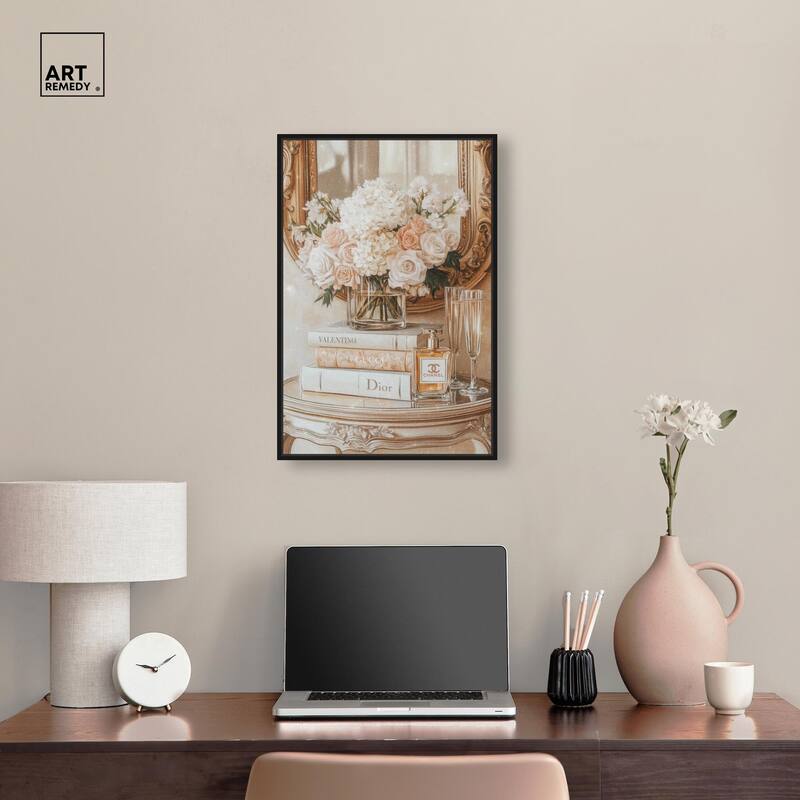 Mirror and Classy Glam Books Canvas by Art Remedy