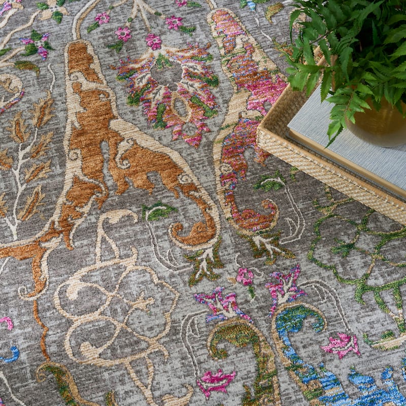 Nourison Quaint Harmony Indoor only Pink Floral Area Rug