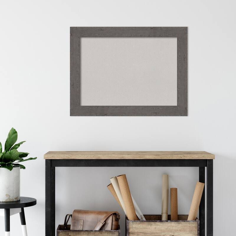 Rustic Plank Grey Framed Grey Corkboard Bulletin Board