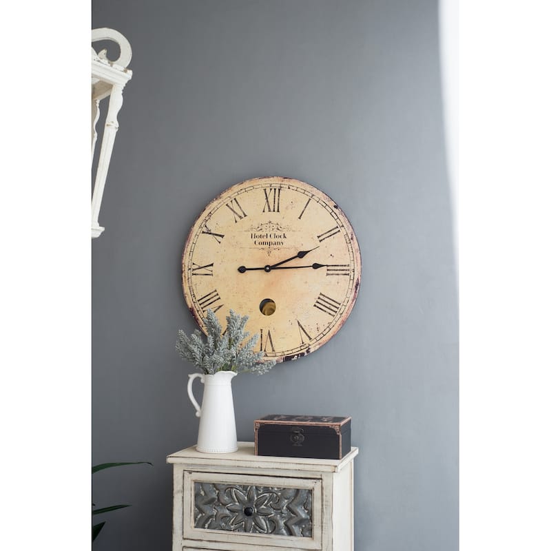 23 in Beige with Roman Numeral Wall Clock - 23.2 in - Beige - 23.2 in