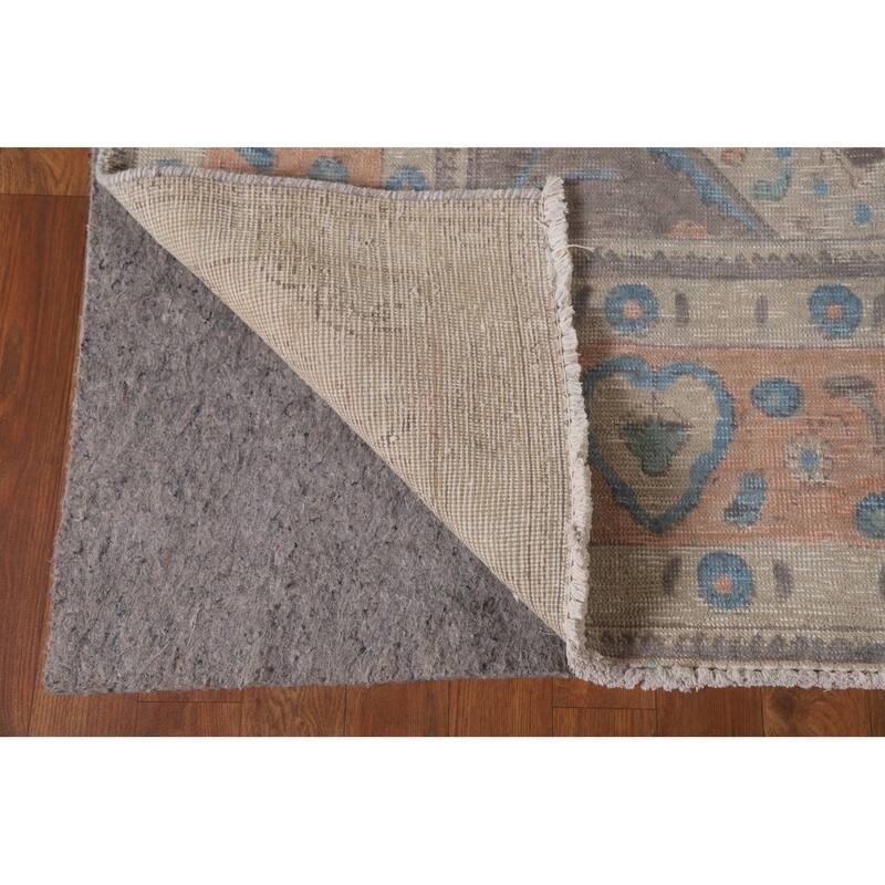 Hand Knotted Oriental 100% Wool Carpet Traditional Medallion Greys & Charcoal Tabriz Area Rug - 9' 6'' X 6' 2''
