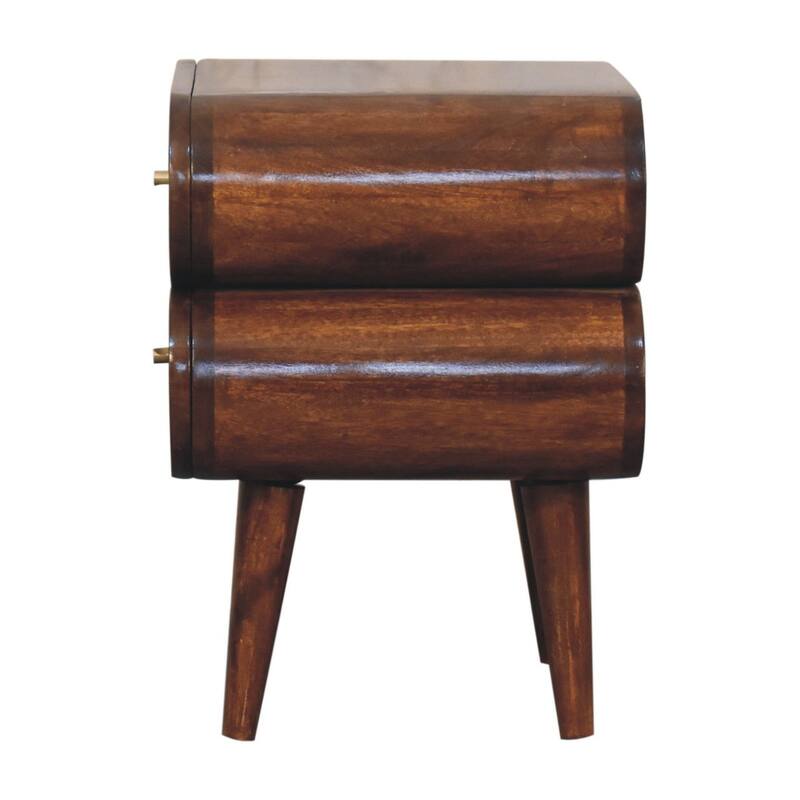 Artisan Furniture Solid Wood Bubble Chestnut Bedside, Brown with Two Drawers