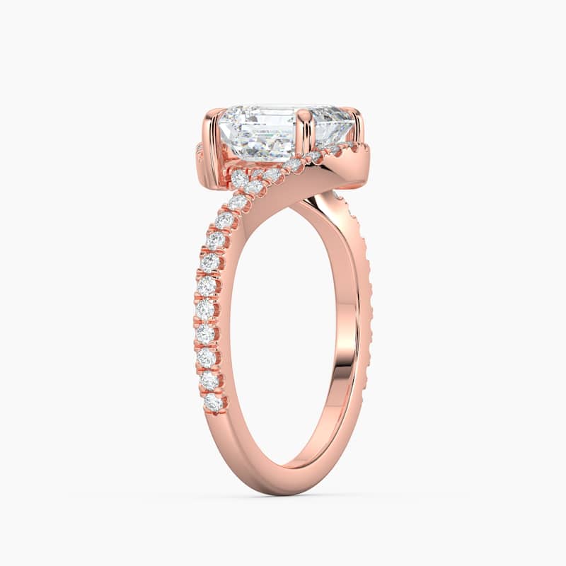 Auriya 14k Gold Asscher-cut Lab Grown Diamond Bypass Engagement Ring 1.00 to 5.00 ct. tw. (F-G, VS)